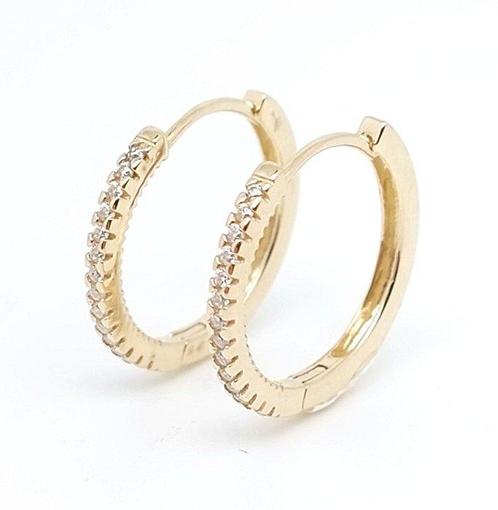 Boucles doreilles - 14 carats Or jaune - 0.35ct. tw., Handtassen en Accessoires, Oorbellen
