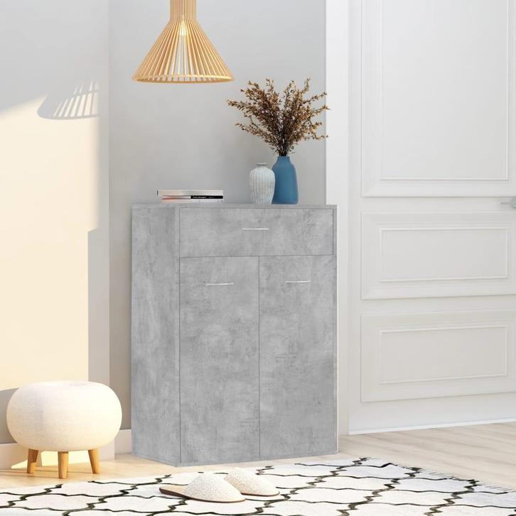 vidaXL Schoenenkast 60x35x84 cm bewerkt hout betongrijs, Huis en Inrichting, Kasten | Schoenenkasten, Nieuw, Verzenden