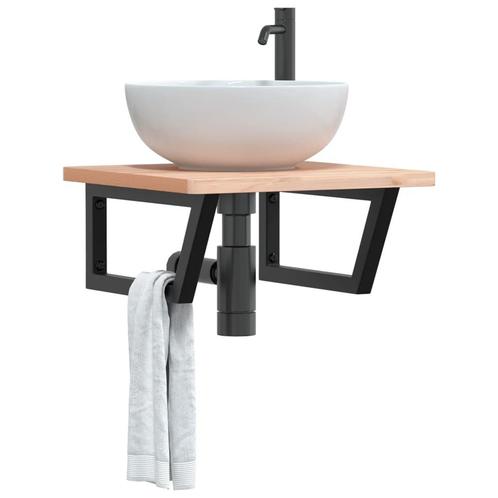 vidaXL Wandbeugels voor wasbak 2 st trapezium staal zwart, Doe-het-zelf en Bouw, Hang- en Sluitwerk, Nieuw, Verzenden