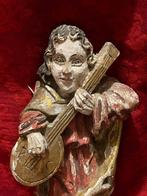 Figuur - Gotischer Engel mit Saiteninstrument wohl Fragment