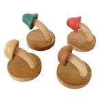 4x Houten Paddenstoel Kapstok Haakjes - Wandkapstok - Zelfkl, Verzenden, Nieuw