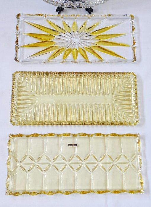 Walther Glas - Tafelservies (4) - Dikke Zware Glas - Platten, Antiek en Kunst, Antiek | Meubels | Tafels