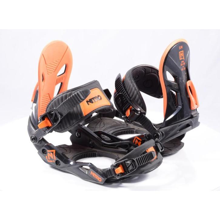 S M snowboard bindingen NITRO FREESTYLE CUSTOM 2022, black/o, Sport en Fitness, Snowboarden, Verzenden
