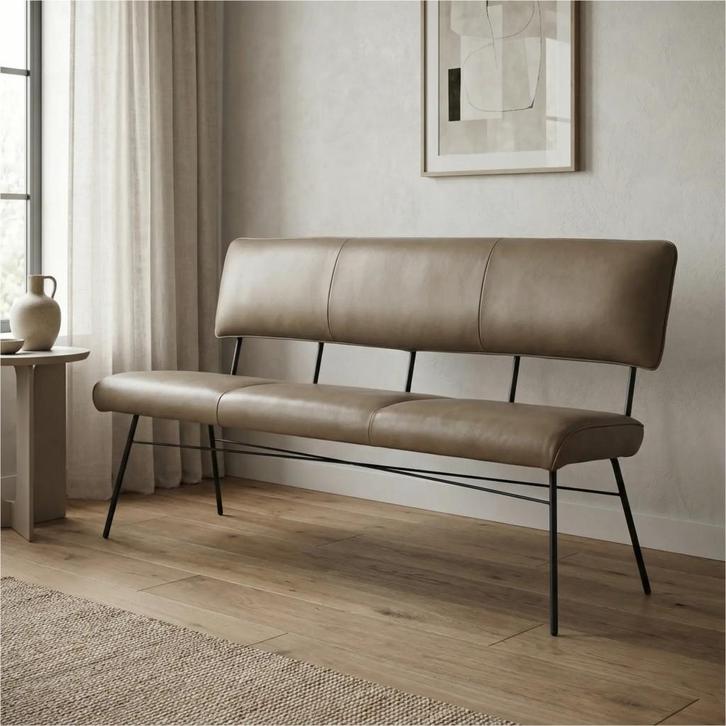 Leren eetkamerbank Solid, Huis en Inrichting, Stoelen, Nieuw, Leer, Ophalen of Verzenden