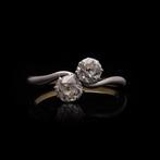 Bague - 18 carats Or jaune, Bague Toi et Moi en or 18 carats, Nieuw