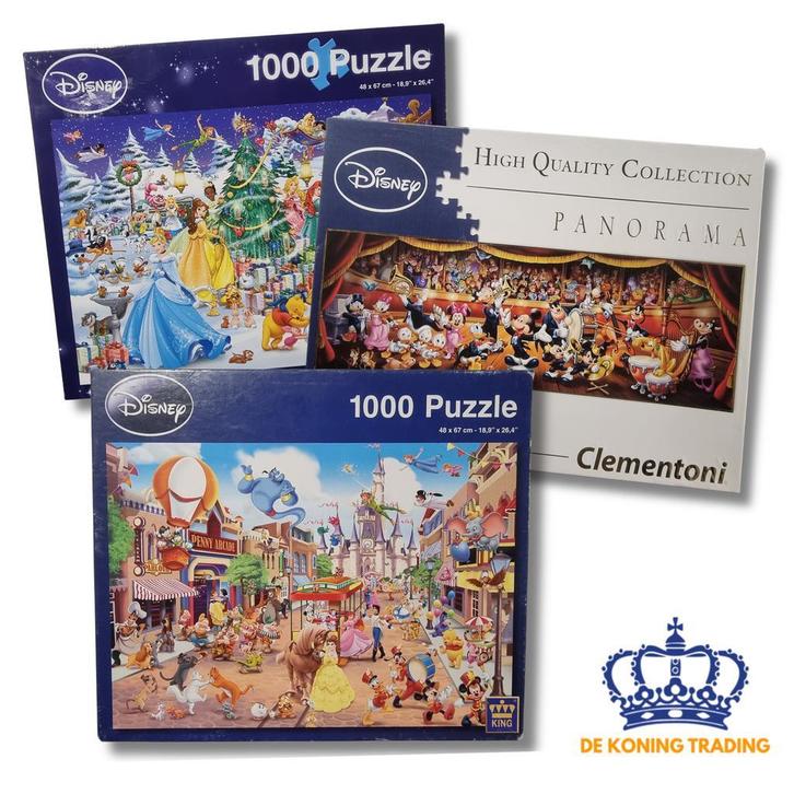 3x Disney Puzzel | 1000 Stukjes | Puzzels | Legpuzzel, Hobby en Vrije tijd, Denksport en Puzzels, Legpuzzel, Gebruikt, 500 t/m 1500 stukjes