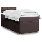 vidaXL Boxspring met matras stof donkerbruin 80x200 cm, Verzenden, Nieuw
