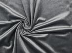 10 meter fluweel stof - Middelgrijs - 150cm breed, 200 cm of meer, Nieuw, Grijs, Polyester
