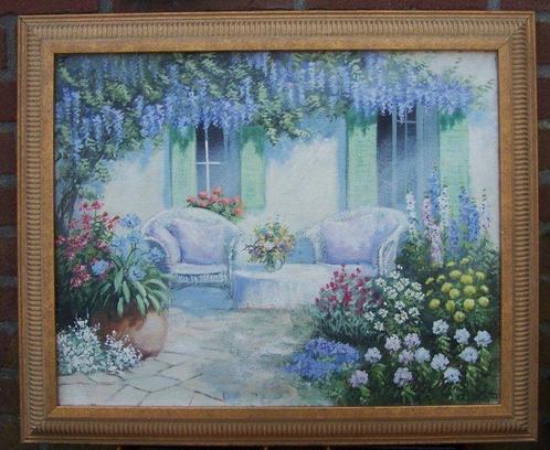 Pieter Johannes Peter Motz (1934-2003) - Terras met blauwe, Antiek en Kunst, Kunst | Schilderijen | Klassiek