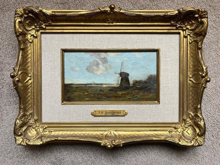 J.H. Weissenbruch (1824-1903) - Molen in landschap, Antiek en Kunst, Kunst | Schilderijen | Klassiek