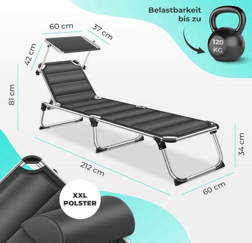 KESSER® Ligstoel SUN met dak tuinligstoel ligstoel opvouwbaa, Huis en Inrichting, Overige Huis en Inrichting, Verzenden