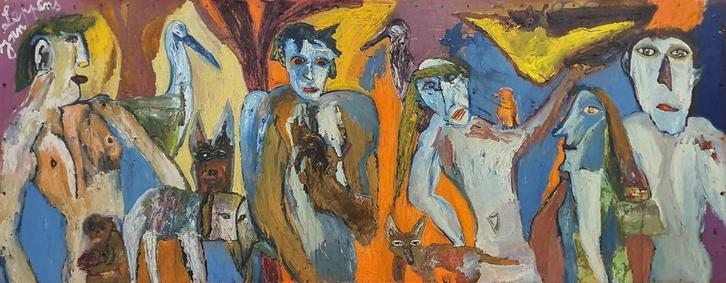 Het aards Paradijs – Jan Leppens, Antiek en Kunst, Kunst | Schilderijen | Modern