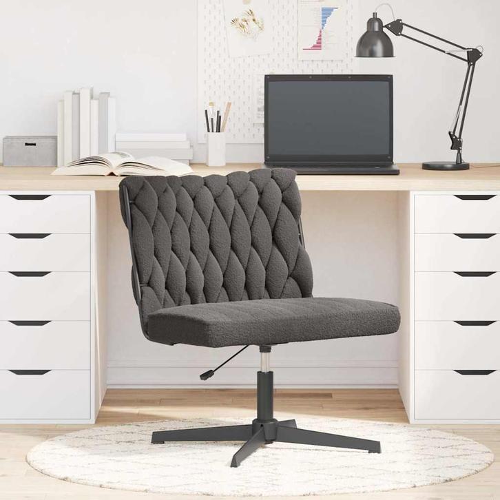 vidaXL Bureaustoel donkergrijs wolachtige stof, Huis en Inrichting, Stoelen, Nieuw, Verzenden