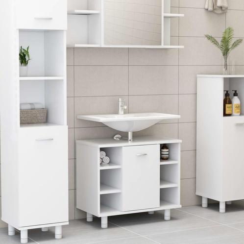 vidaXL Badkamerkast 60x32x53,5 cm bewerkt hout wit, Maison & Meubles, Salle de bain | Meubles de Salle de bain, Envoi
