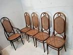 Stoel - Hout en rotan - Vijf vintage stoelen - Thonet stijl, Antiek en Kunst