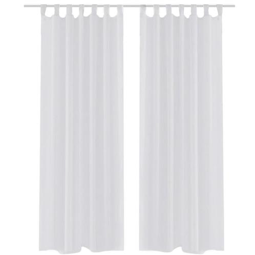 vidaXL Gordijn Wit 140x175 cm (2 stuks), Huis en Inrichting, Stoffering | Gordijnen en Lamellen, Nieuw, Verzenden