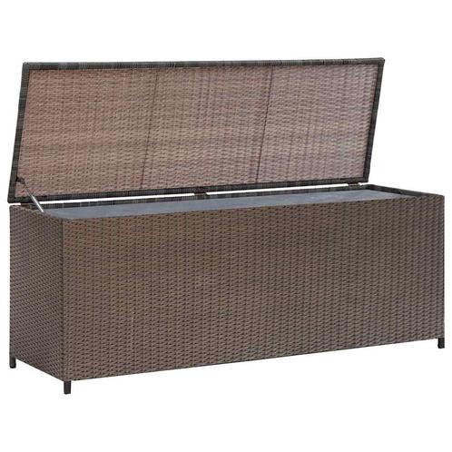 vidaXL Tuinbox 120x50x60 cm poly rattan bruin, Tuin en Terras, Bergingen en Tuinkasten, Nieuw, Verzenden