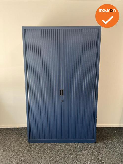 Roldeurkast - Basic - 195x120x45cm - Blauw met blauwe kunsts, Zakelijke goederen, Kantoor en Winkelinrichting | Kantoormeubilair en Inrichting
