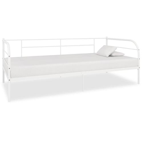 vidaXL Bedbank metaal wit 90x200 cm, Huis en Inrichting, Slaapkamer | Bedden, Nieuw, Verzenden