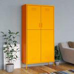 vidaXL Kledingkast 90x50x180 cm staal mosterdgeel, Huis en Inrichting, Kasten | Kleerkasten, Verzenden, Nieuw