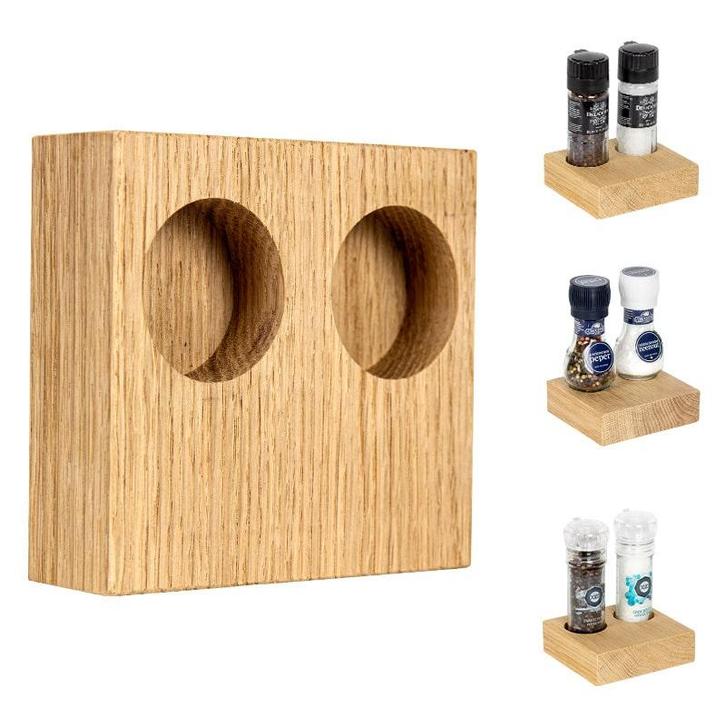 BLOC Solid - Peper en Zout Houder Eikenhout Ø 42 mm, Diepte, Zakelijke goederen, Horeca | Meubilair en Inrichting, Verzenden