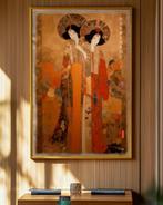 Ksavera - Japanese gold geisha DS0375 - canvas XXL, Huis en Inrichting, Nieuw