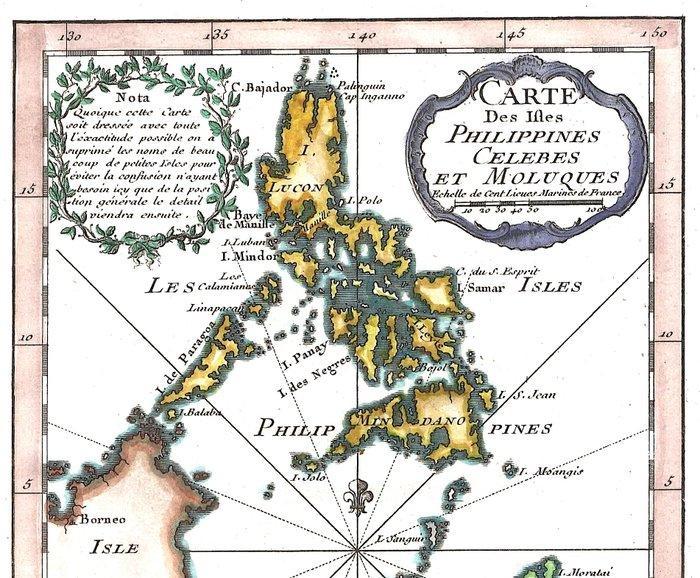 Azië - Filipijnen, Maluku-eilanden; Bellin - Carte des isles, Boeken, Atlassen en Landkaarten