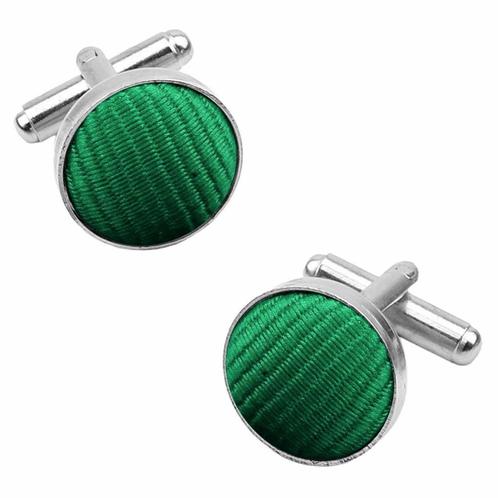 Fako Bijoux® - Manchetknopen - Staal & Streep - Ø 16mm -, Handtassen en Accessoires, Manchetknopen, Verzenden