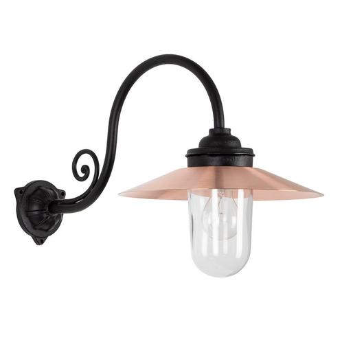 Stal- & Boerderijlampen Rhone Gietijzeren Stallamp Zwart/Kop, Tuin en Terras, Buitenverlichting, Verzenden