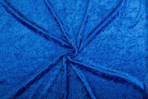 Velours cobalt stof - 10m rol - Polyester - ACTIE!, Hobby en Vrije tijd, Stoffen en Lappen, Verzenden