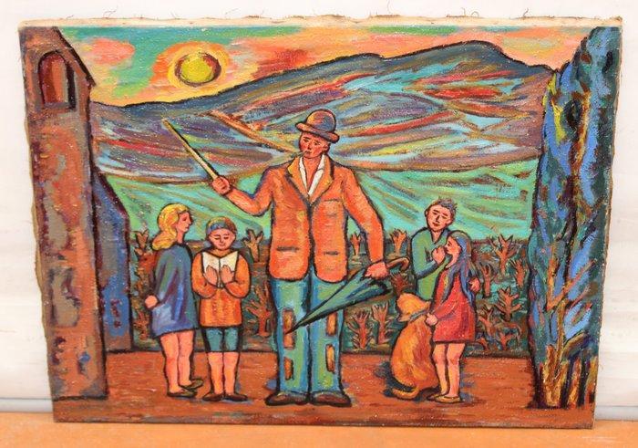 Spaanse school (XX) - Lección al aire libre, Antiek en Kunst, Kunst | Schilderijen | Klassiek
