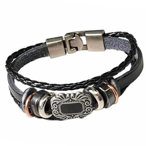 Fako Bijoux® - Armband - Leder Exclusive - Schild - 19cm -, Bijoux, Sacs & Beauté, Bracelets, Envoi