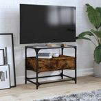 vidaXL Tv-meubel met glazen blad 60x35x51 cm hout gerookt, Huis en Inrichting, Kasten |Televisiemeubels, Verzenden, Nieuw