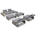 vidaXL 5-delige Loungeset met kussens poly rattan grijs, Jardin & Terrasse, Ensembles de jardin, Verzenden, Loungeset