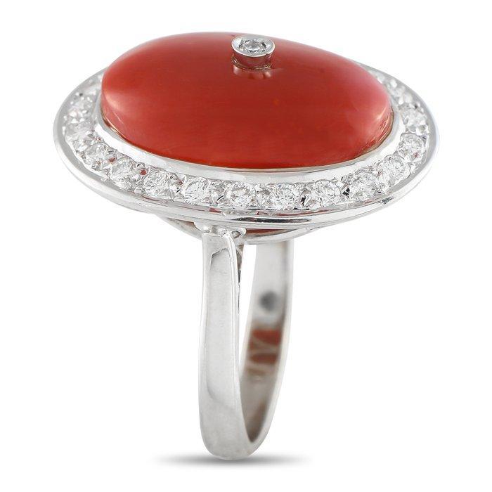 Ring - 18 karaat Witgoud, 18K witgouden diamant- en, Handtassen en Accessoires, Ringen