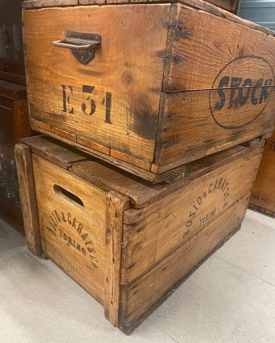 Toonbankkrat (2) - Hout - Cassa Legno Stock - jaren vijftig, Antiquités & Art, Antiquités | Assiettes décoratives & Carrelages