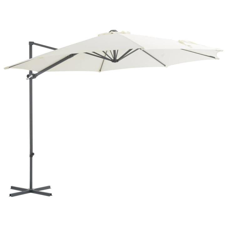 Zweefparasol Zand 300cm | Tweede Kansje, Tuin en Terras, Parasols, 3 tot 4 meter, Nieuw, Zweefparasol, Verzenden