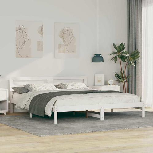 vidaXL Bedframe met hoofdeinde Wit 180 x 200 cm Massief, Huis en Inrichting, Slaapkamer | Bedden, Nieuw, Verzenden