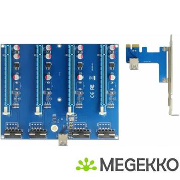 Delock 41427 Riser Card PCI Express x1 > 4 x PCIe x16 met, Verzenden