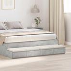vidaXL Bedlades met lade Beton Grijs 160 x 36,5 x 16,5 cm, Verzenden