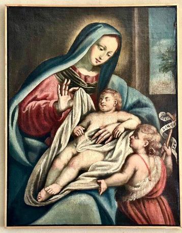 École italienne (XVIII) - Vergine con Bambino e San