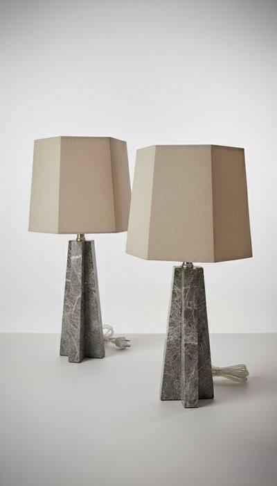 Tafellamp - Grigio Carnico marmer - Luxe Italiaans design, Antiek en Kunst, Curiosa en Brocante