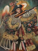 Cuzco School (XX) - NO RESERVE - Archangel St Miguel with, Antiek en Kunst