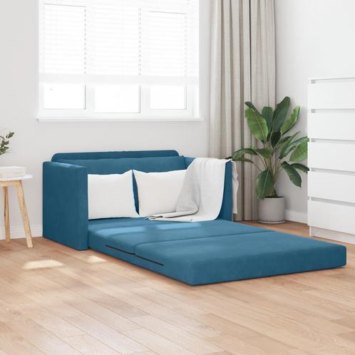 vidaXL Ligbed Sofa 2-in-1 Blauw 124x204x61 cm Velours, Huis en Inrichting, Zetels | Zetels, Nieuw, Verzenden