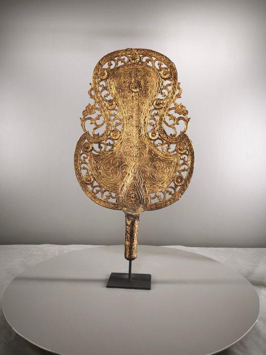 Eventails de cérémonie - Métal, laque, feuilles dor -, Antiquités & Art, Art | Art non-occidental