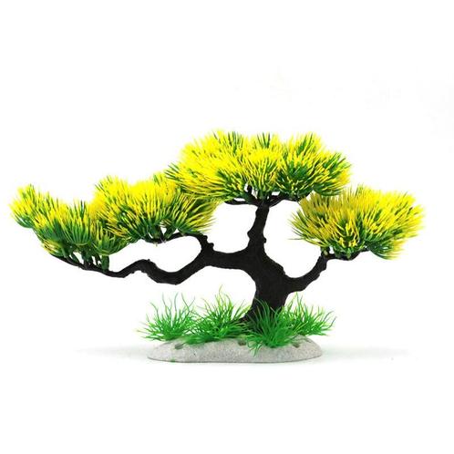 Bonsai boom groen en geel OS-262 - aquarium decoratie, Dieren en Toebehoren, Vissen | Aquaria en Toebehoren, Sierelement, Nieuw