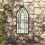 vidaXL Tuinspiegel 100x45 cm ijzer zwart, Verzenden, Nieuw