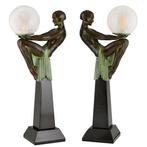 Max Le Verrier - Lampe (2) - Énigme - Marbre, Métal - Style