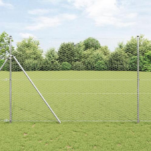 vidaXL Hexagon Fence 1.6x50 m Gegalvaniseerd Staal, Tuin en Terras, Tuinhekken en Hekwerk, Nieuw, Verzenden