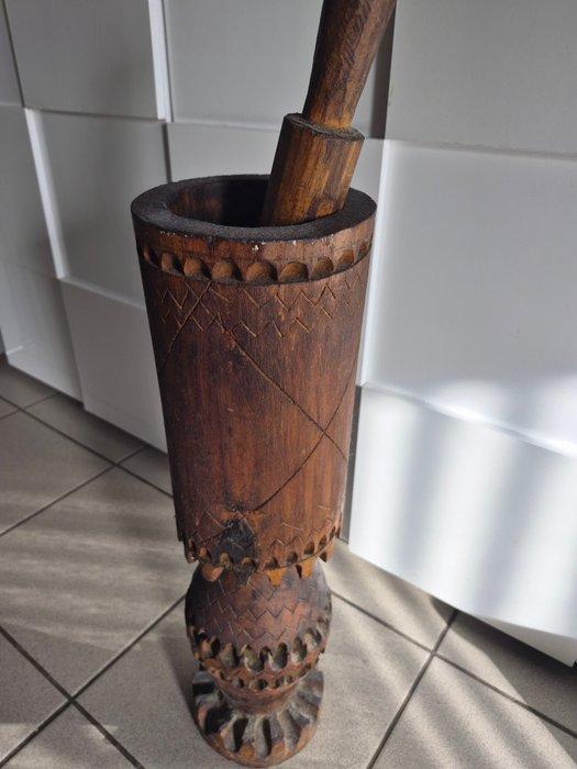 Vijzel en stamper - Hout, Antiek en Kunst, Kunst | Niet-Westerse kunst